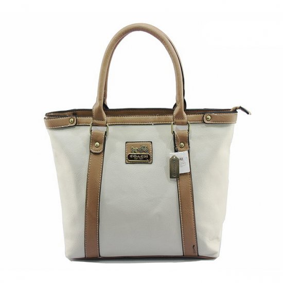 Coach North South Medium White Totes DJD - Click Image to Close